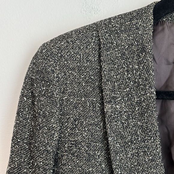 Joan & David Women Virgin Wool blend Tweed Blazer - Black and tan size 42/8 EUC - Picture 6 of 11